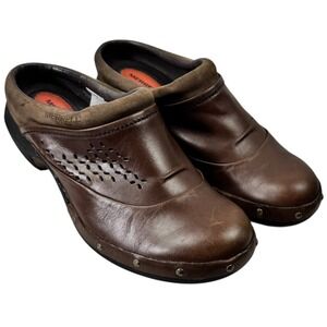 Merrell Clogs Slip On Women's Size 8.5 Coffee Clogs Brown Leather Studded